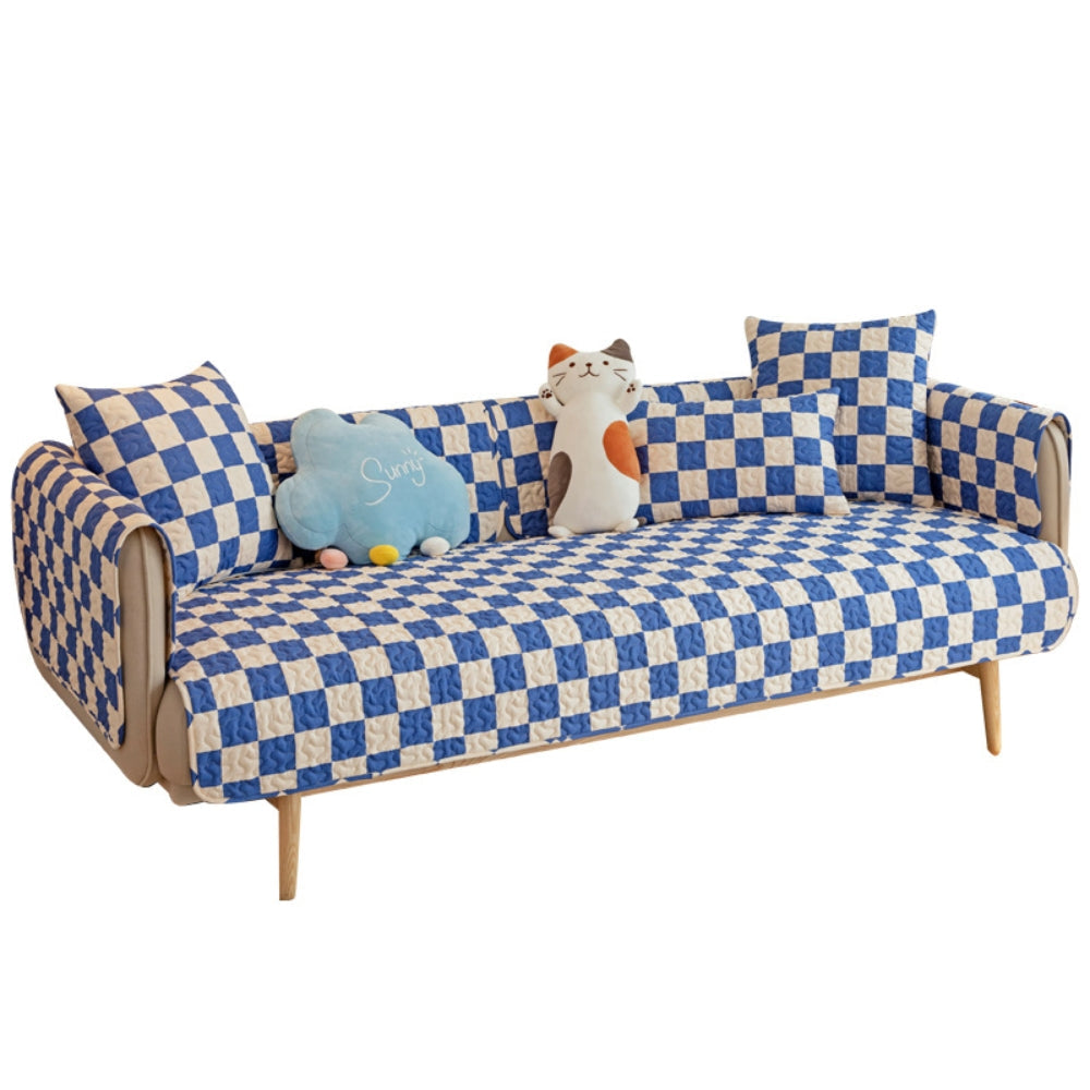 Colorful Checkerboard Anti-scratch Furniture Protector Couch Cover