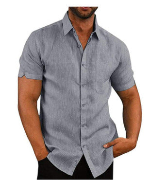 Evalonrealm™ Summer Casual Solid Color Button Linen Shirt