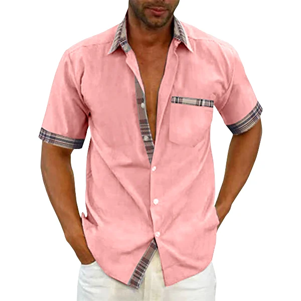 Evalonrealm™ Men's Casual Plaid Collar Button Summer Shirt