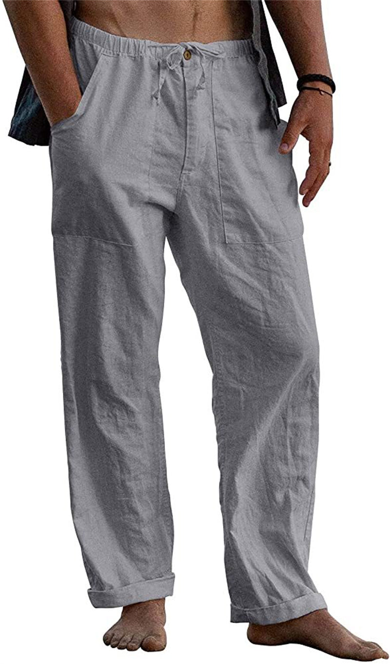 Evalonrealm™ Men's Linen Casual Drawstring Loose Pants