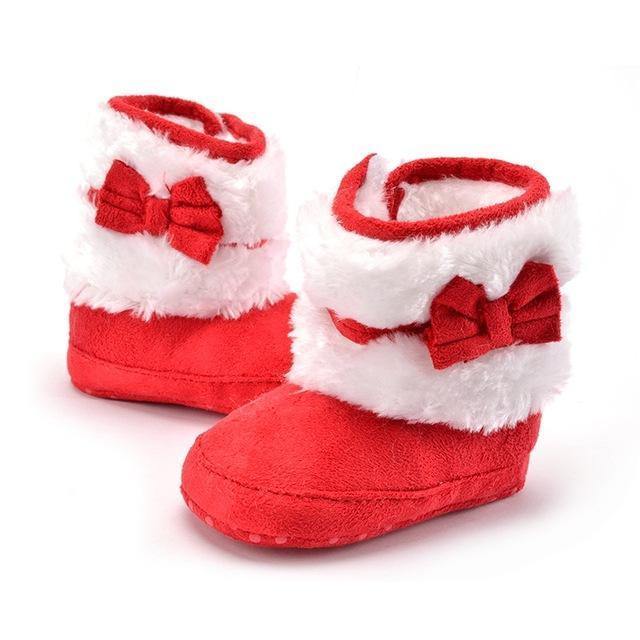 Bowknot Fleece Snow Boots - Everlyfave