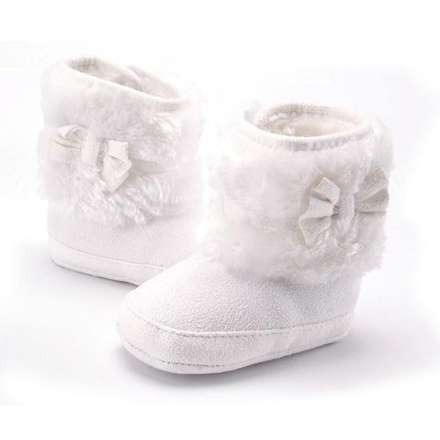Bowknot Fleece Snow Boots - Everlyfave